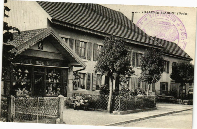 Carte postale ancienne Villars-les-Blamont - Un magasin à Villars-lès-Blamont