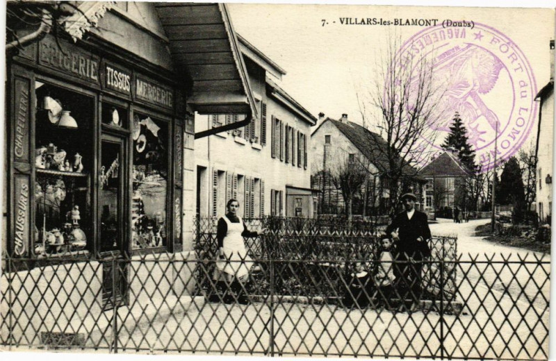 Carte postale ancienne Villars-les-Blamont - Magasin à Villars-lès-Blamont