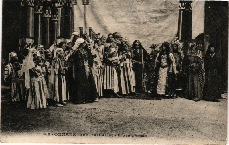 Carte postale ancienne Ornans - 1908 Entrée d'Athalie à Ornans
