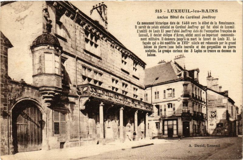 Carte postale ancienne Luxeuil-les-Bains - Ancien Hotel du Cardinal Jouffroy à Luxeuil-les-Bains