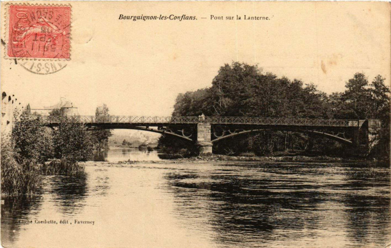 Carte postale ancienne Bourguignon-les-Conflans - Pont sur la Lanterne à Bourguignon-lès-Conflans