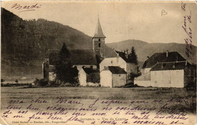 Carte postale ancienne Servance - Vue du Centre