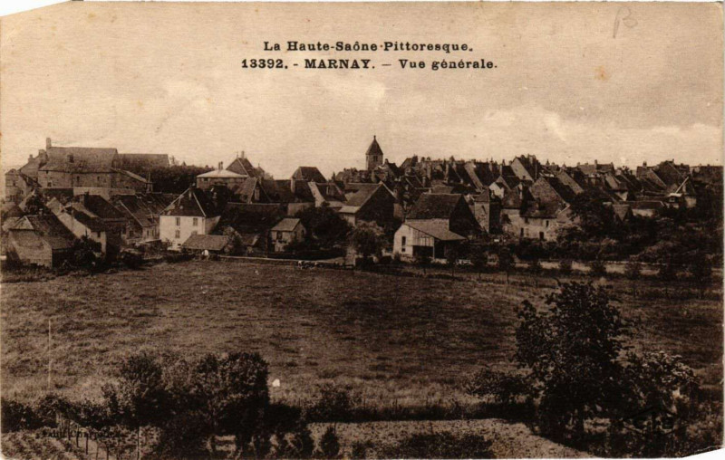 Carte postale ancienne Marnay - Vue générale à Marnay