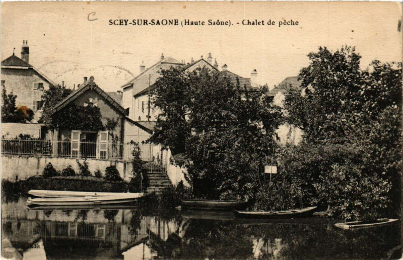 Carte postale ancienne Scey-sur-Saone - Chalet de Peche