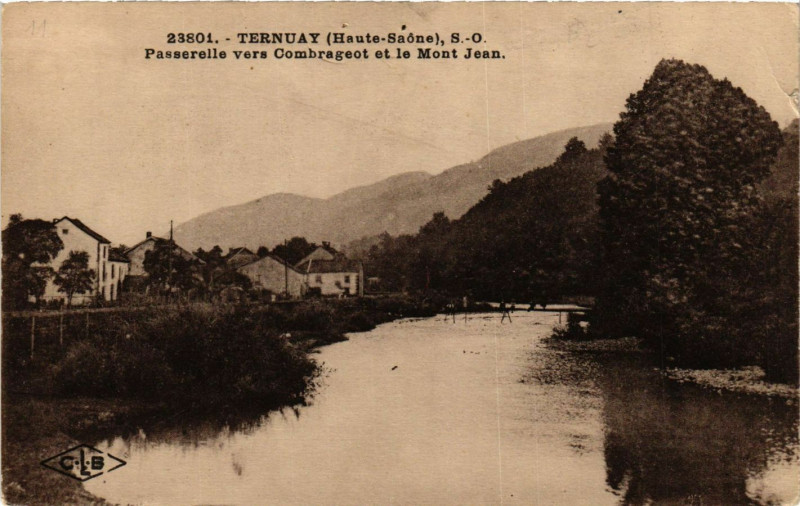 Carte postale ancienne Ternuay - Passerelle vers Combrageot et le Mont Jean