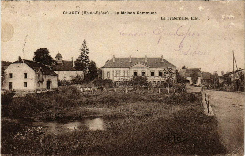 Carte postale ancienne Chagey - La Maison Commune à Chagey