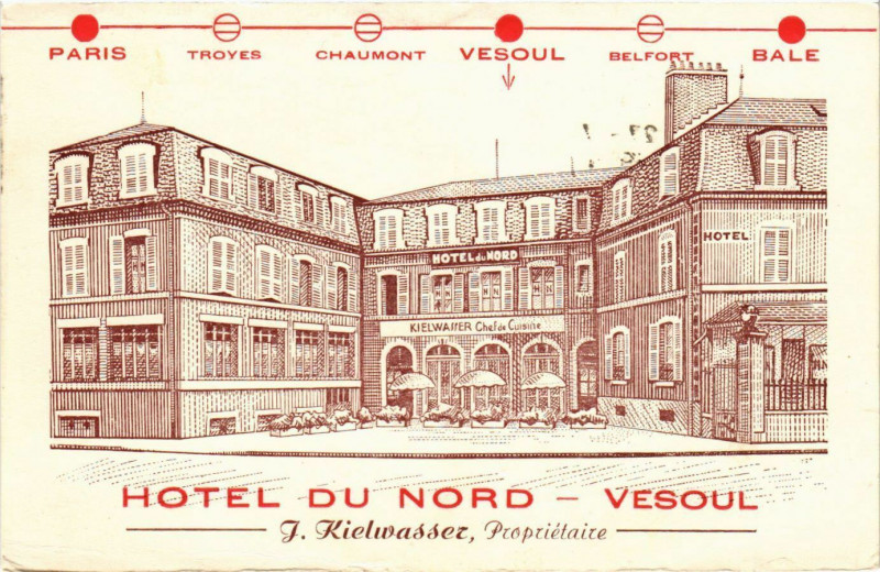 Carte postale ancienne Vesoul - Hotel du Nord à Vesoul