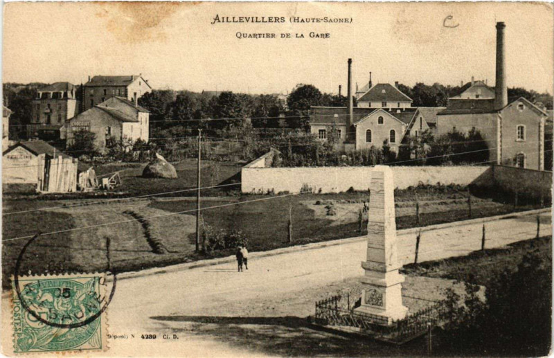 Carte postale ancienne Aillevillers - Quartier de la Gare