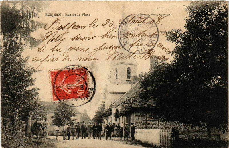 Carte postale ancienne Bosjean - Rue de la Place