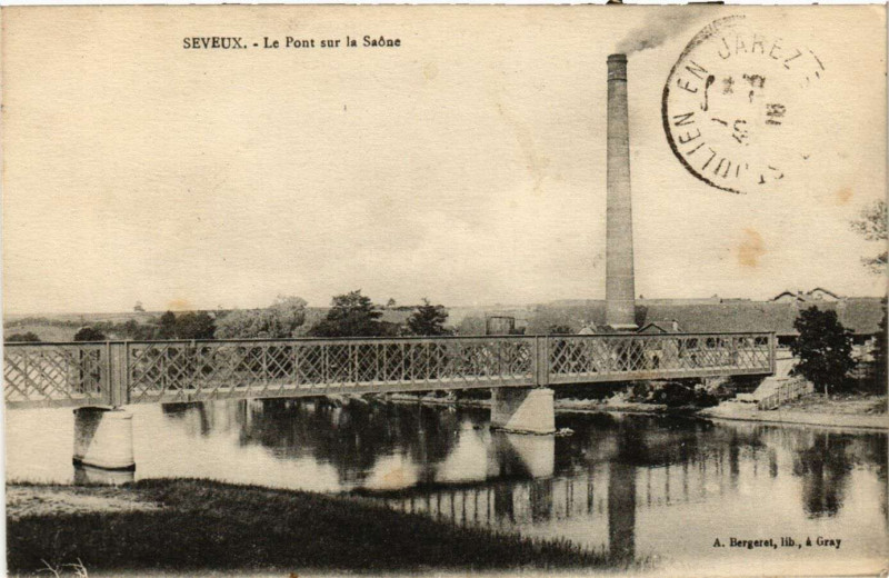 Carte postale ancienne Seveux - Le Pont sur la Saone