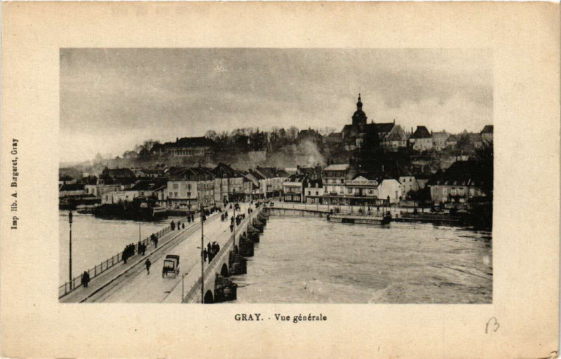 Carte postale ancienne Gray - Vue générale à Gray