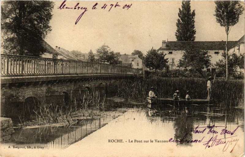 Carte postale ancienne Roche - Le Pont sur le Vannon