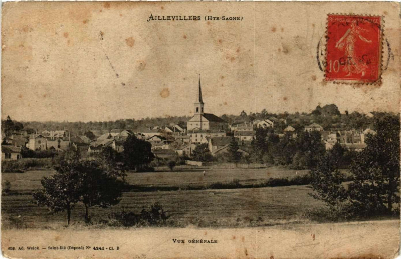 Carte postale ancienne Aillevillers - Vue générale