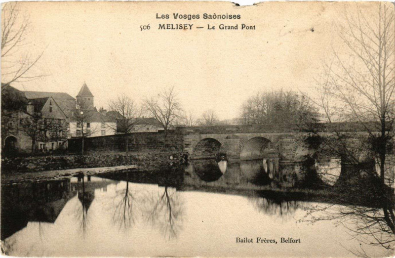 Carte postale ancienne Melisey - Le Grand Pont à Mélisey