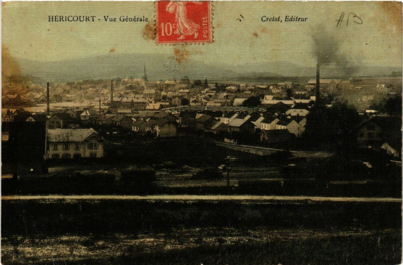 Carte postale ancienne Hericourt - Vue générale à Héricourt