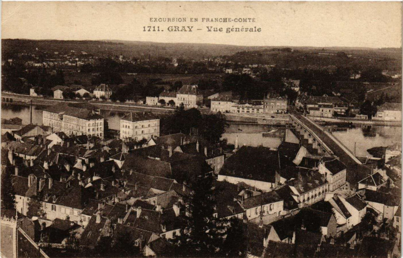 Carte postale ancienne Gray - Vue générale à Gray