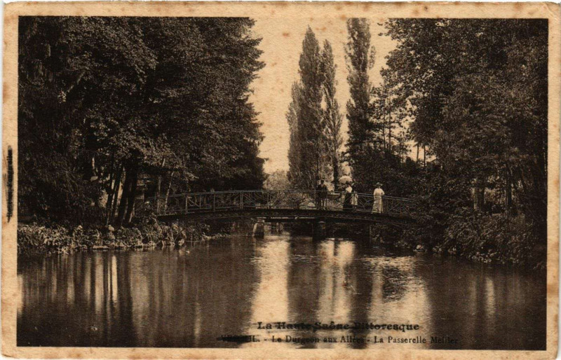 Carte postale ancienne Vesoul - Le Durgeon aux Allées - La Passarelle Meiler à Vesoul