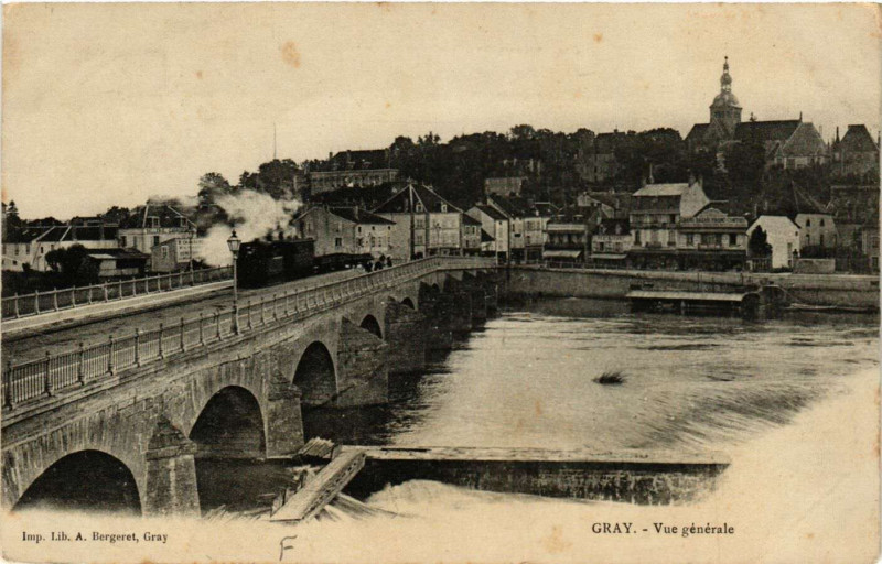 Carte postale ancienne Gray - Vue générale à Gray