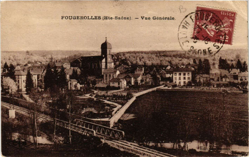Carte postale ancienne Fougerolles - Vue générale à Ouge