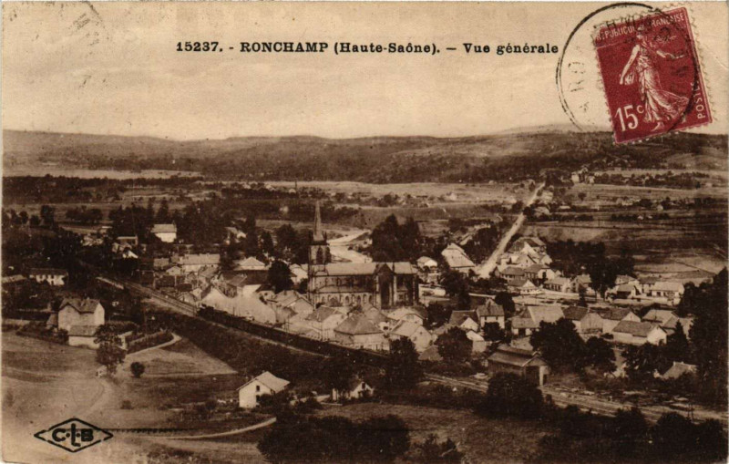 Carte postale ancienne Ronchamp - Vue générale à Ronchamp
