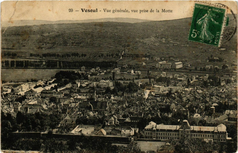 Carte postale ancienne Vesoul - Vue générale - Vue prise de la Motte à Vesoul