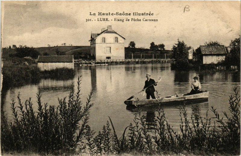 Carte postale ancienne Lure - Etang de Peche Carteaux à Lure