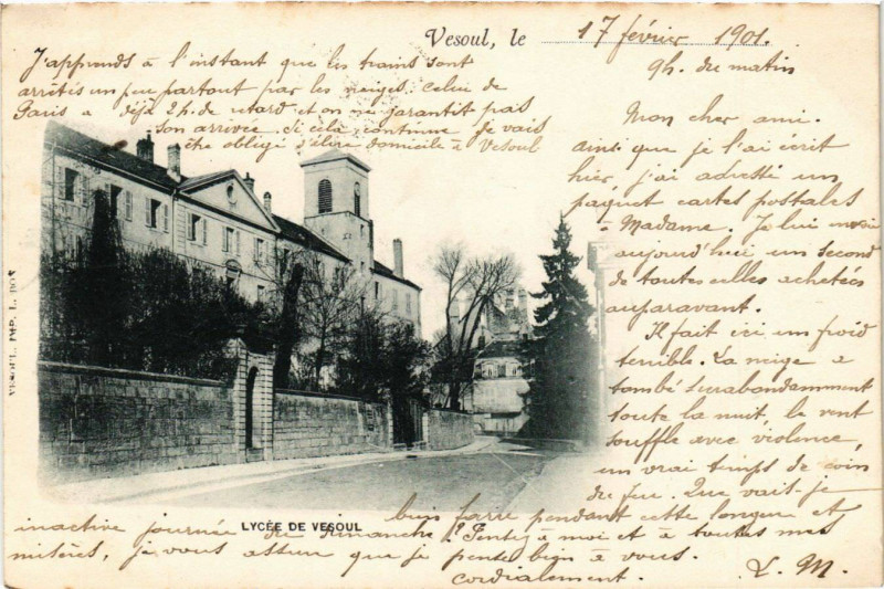 Carte postale ancienne Vesoul - Lycée de Veaosul à Vesoul