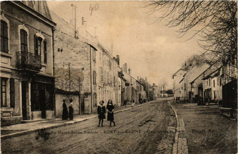 Carte postale ancienne Port-sur-Saone - Quartier de la Poste à Port-sur-Saône
