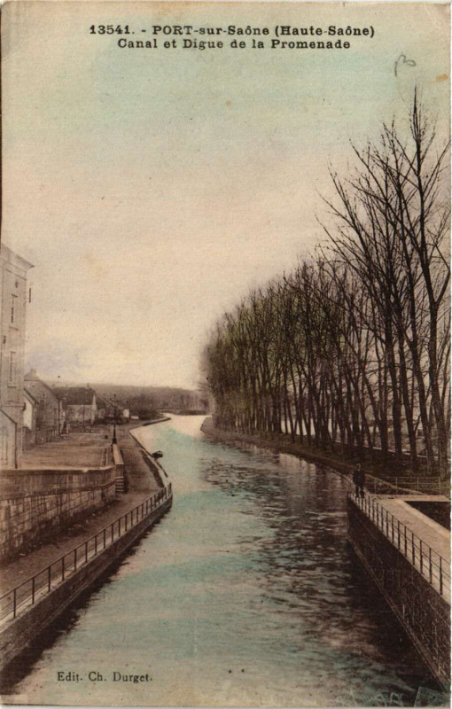 Carte postale ancienne Port-sur-Saone - Canal et Digue de la Promenade à Port-sur-Saône