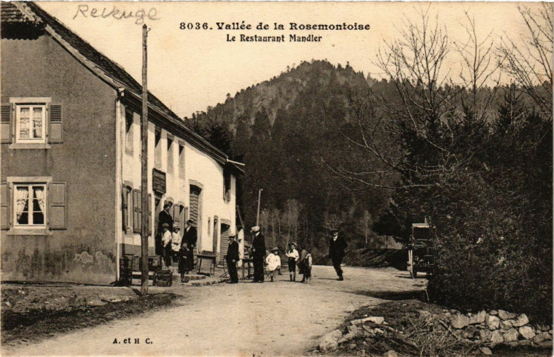 Carte postale ancienne Le Restaurant Mandler - Vallée de la Rosemontoise