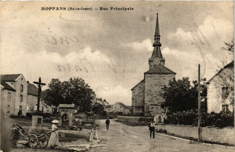 Carte postale ancienne Moffans - Rue Principale