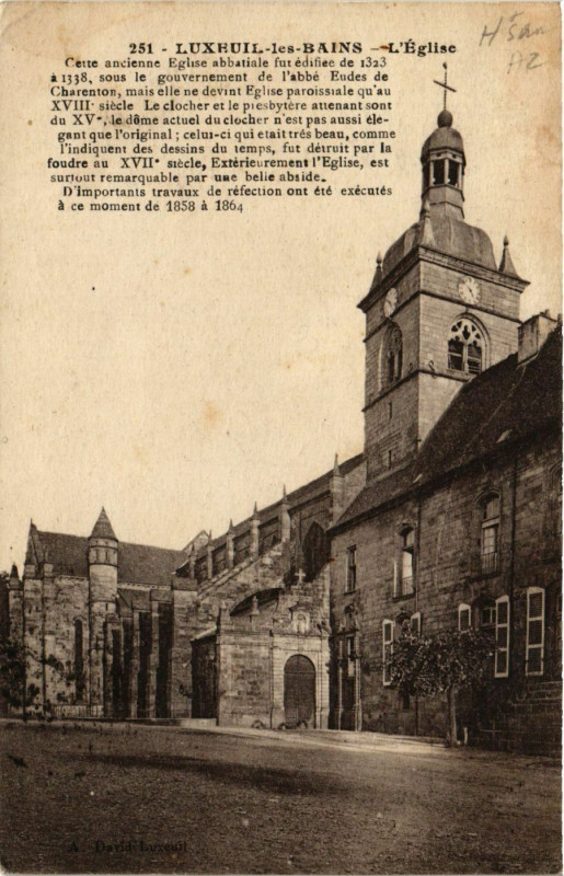 Carte postale ancienne Luxeuil-les-Bains - Eglise à Luxeuil-les-Bains