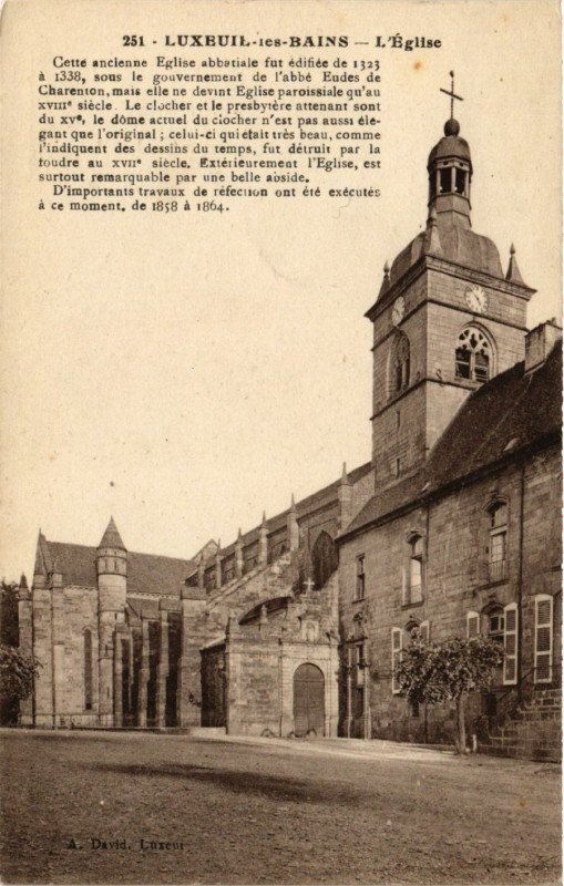 Carte postale ancienne Luxeuil-les-Bains - Eglise à Luxeuil-les-Bains