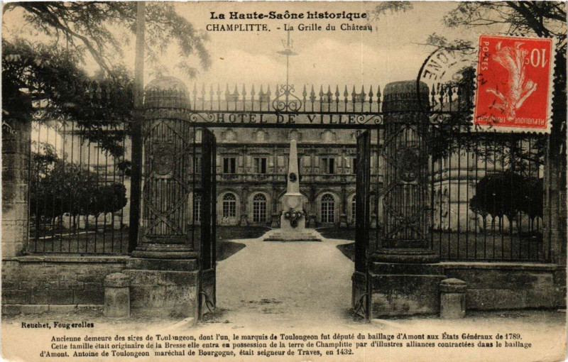 Carte postale ancienne Champlitte - La Grille du Chateau à Champlitte