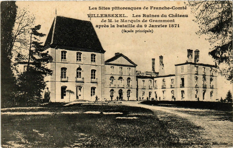 Carte postale ancienne Villersexel - Les Ruines du Chateau de M. le Marquis de Grammont à Villersexel