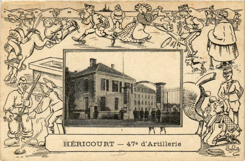 Carte postale ancienne Hericourt - 47e Artillerie à Héricourt