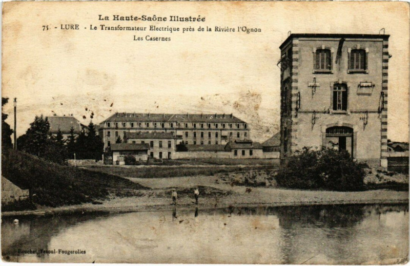 Carte postale ancienne Lure - La Transformateur Electrique pres de la Riviere à Lure