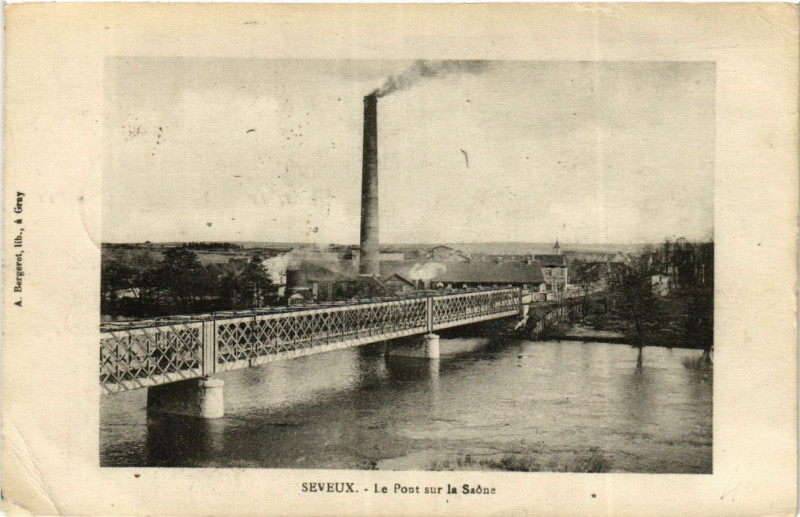 Carte postale ancienne Seveux - Le Pont sur la Saone