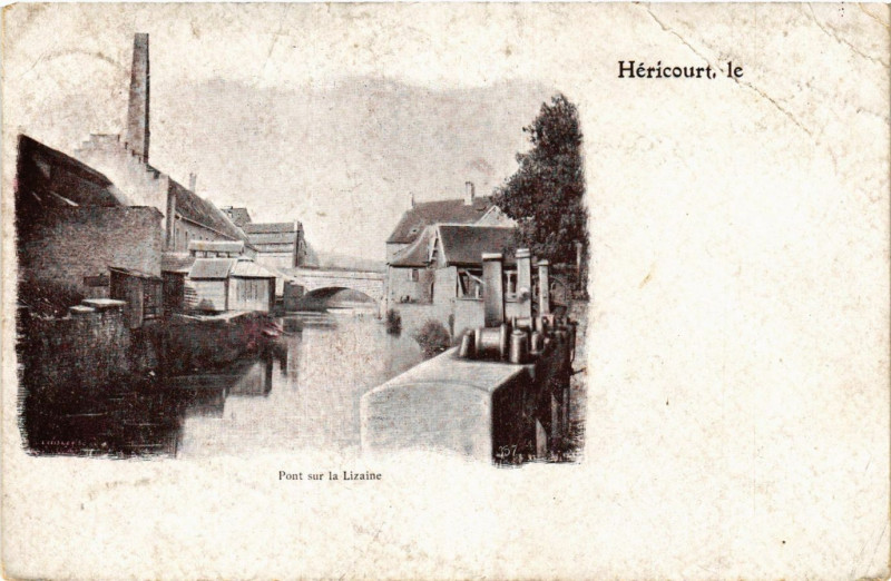 Carte postale ancienne Hericourt le Pont sur la Lizaine à Héricourt
