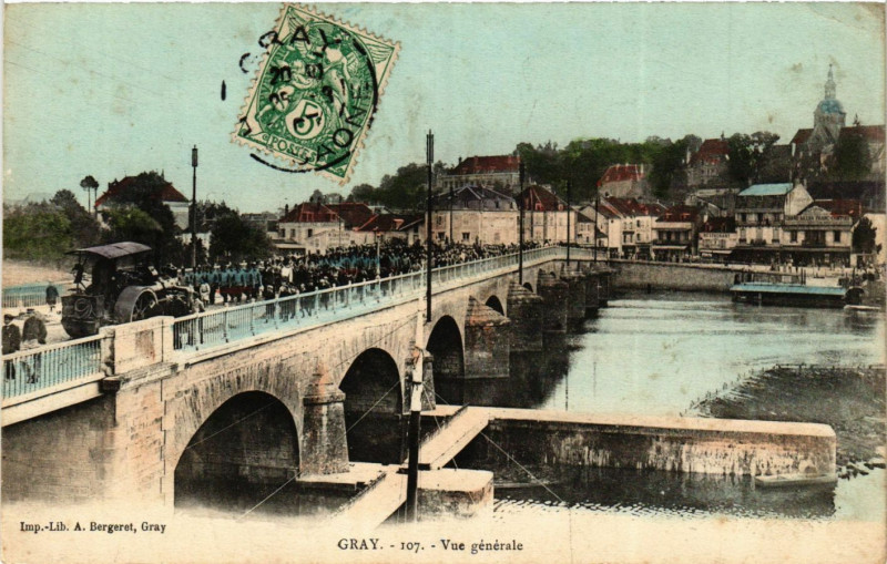 Carte postale ancienne Gray - Vue générale à Gray