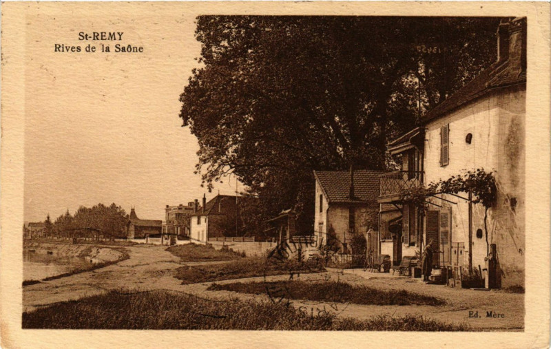 Carte postale ancienne Saint-Remy - Rives de la Saone