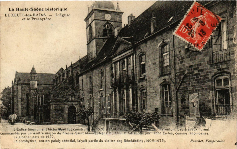 Carte postale ancienne Luxeuil-les-Bains - L'Eglise et le Presbytere à Luxeuil-les-Bains