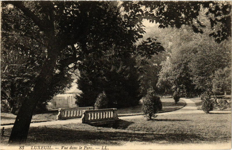 Carte postale ancienne Luxeuil - Vue dans le Parc