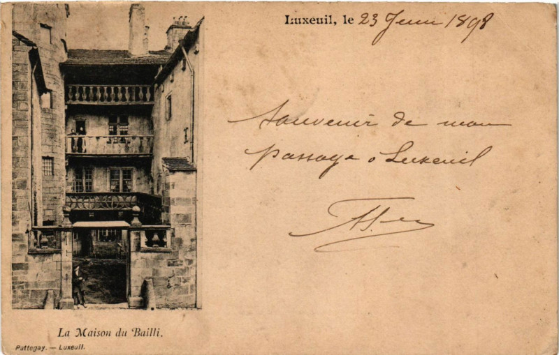 Carte postale ancienne Luxeuil - La Maison du Bailli