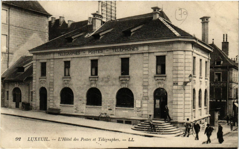 Carte postale ancienne Luxeuil - L'Hotel des Postes et Telegraphes