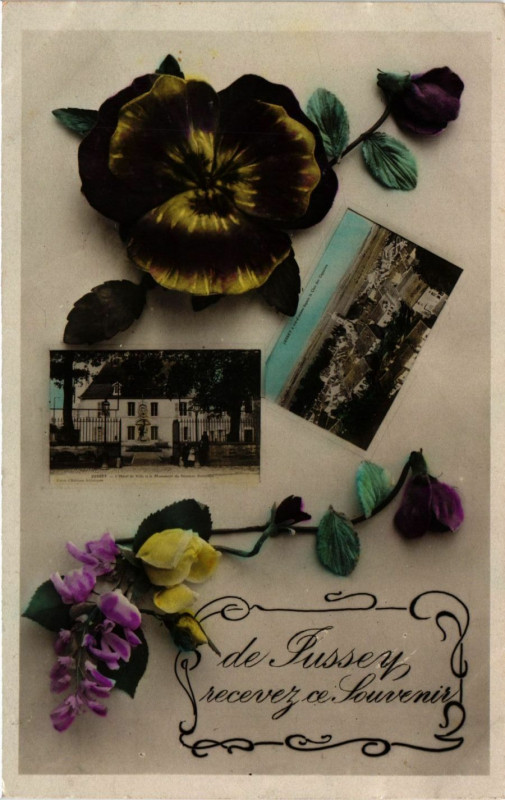 Carte postale ancienne De Pussey recevez ce Souvenir