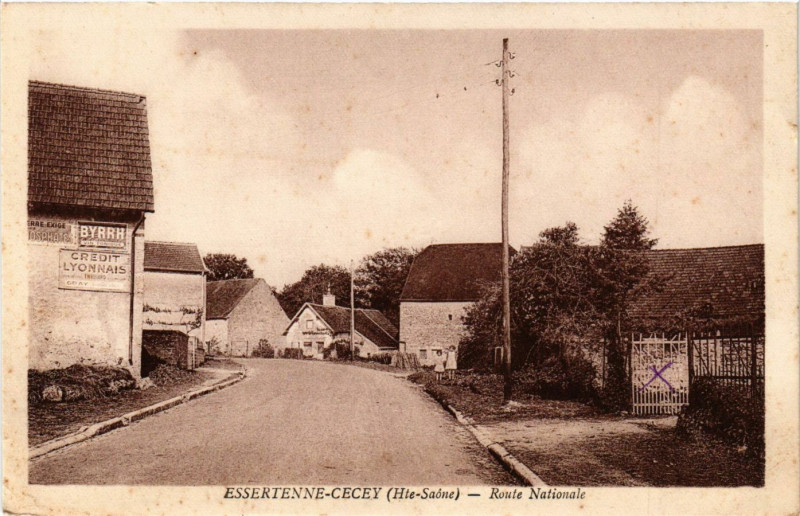 Carte postale ancienne Essertenne-Cecy - Route Nationale