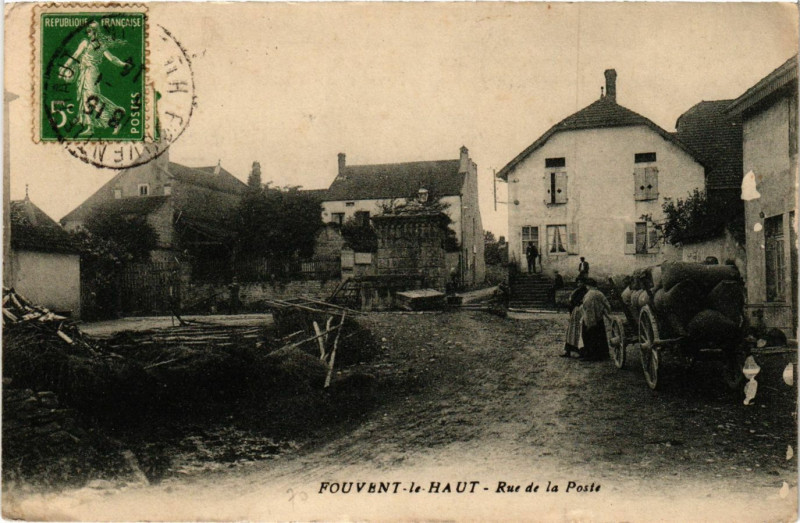 Carte postale ancienne Fouvent-le-Haut - Rue de la Poste