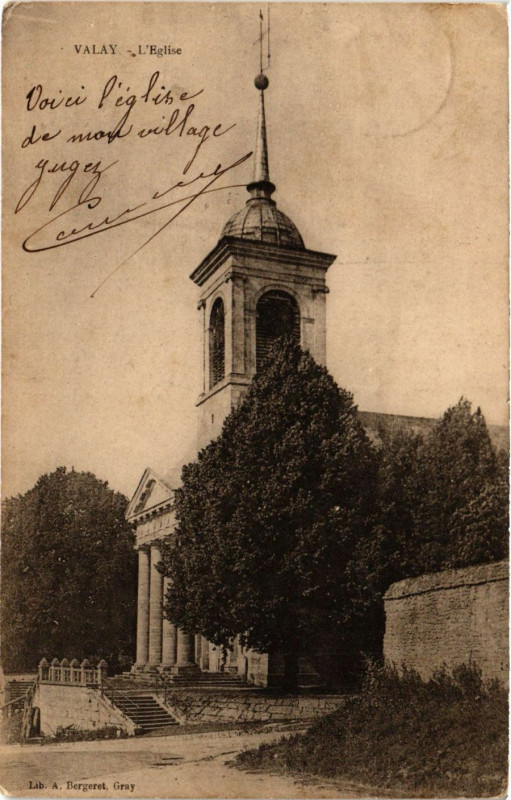 Carte postale ancienne Valay - L'Eglise à Valay