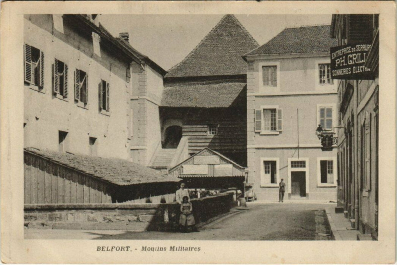 Carte postale ancienne Belfort - Moulins Militaires à Belfort